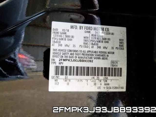 2FMPK3J93JBB93392 фото 2