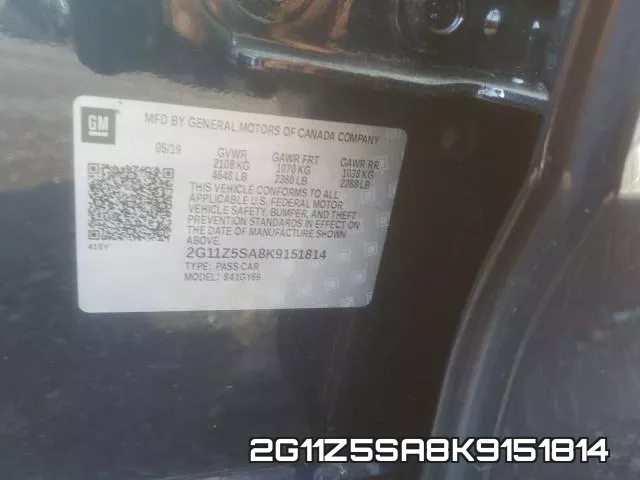 2G11Z5SA8K9151814 фото 2