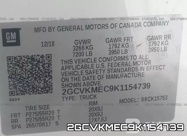 2GCVKMEC9K1154739 фото 10