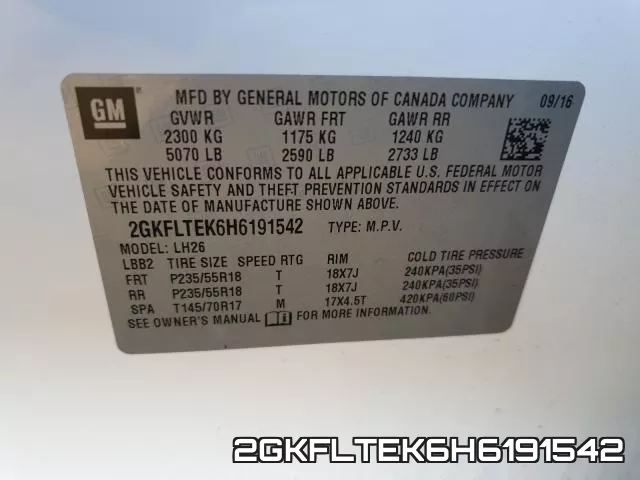 2GKFLTEK6H6191542 фото 2