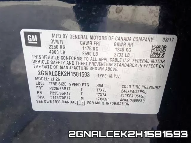 2GNALCEK2H1581693 фото 2
