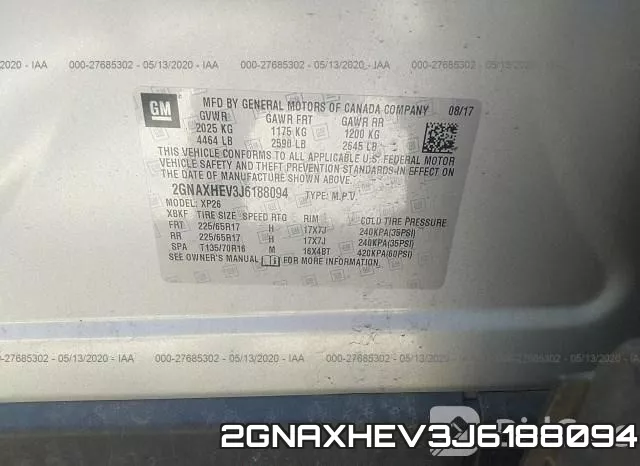 2GNAXHEV3J6188094 фото 10