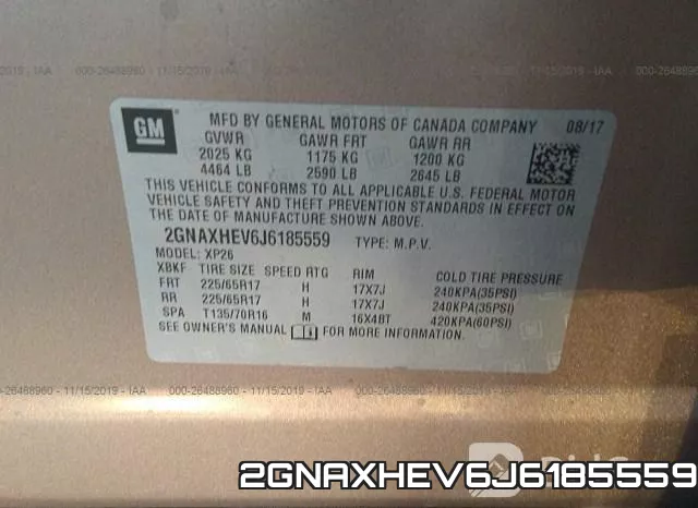 2GNAXHEV6J6185559 фото 10