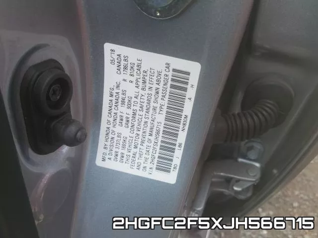2HGFC2F5XJH566715 фото 2
