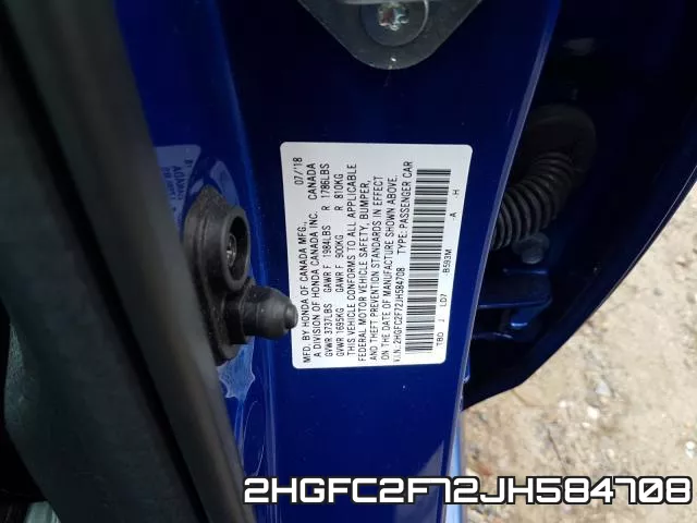 2HGFC2F72JH584708 фото 2