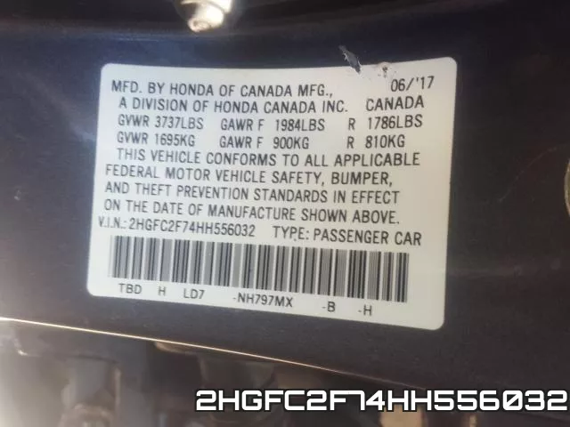 2HGFC2F74HH556032 фото 2