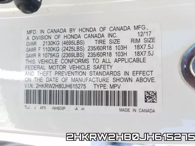 2HKRW2H80JH615275 фото 2