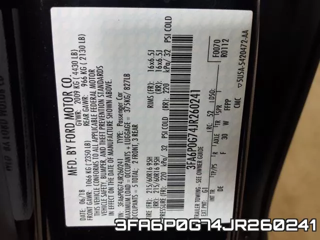 3FA6P0G74JR260241 фото 2