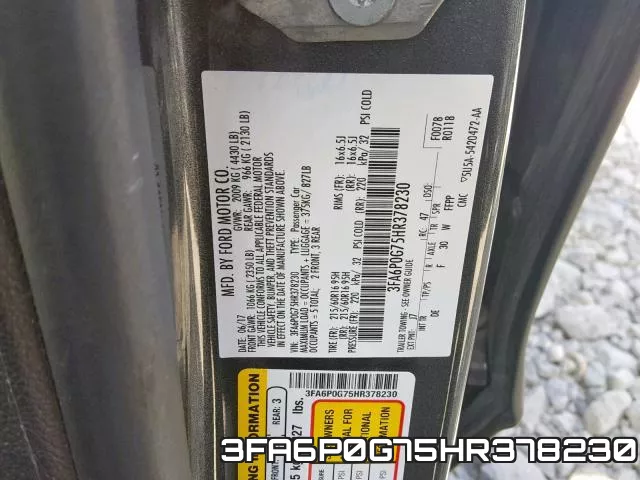 3FA6P0G75HR378230 фото 2