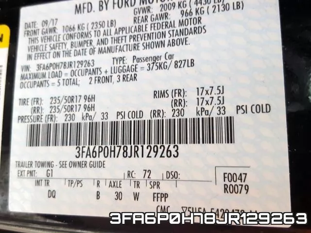 3FA6P0H78JR129263 фото 2