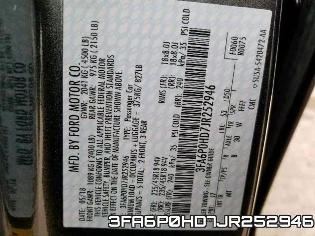 3FA6P0HD7JR252946 фото 2