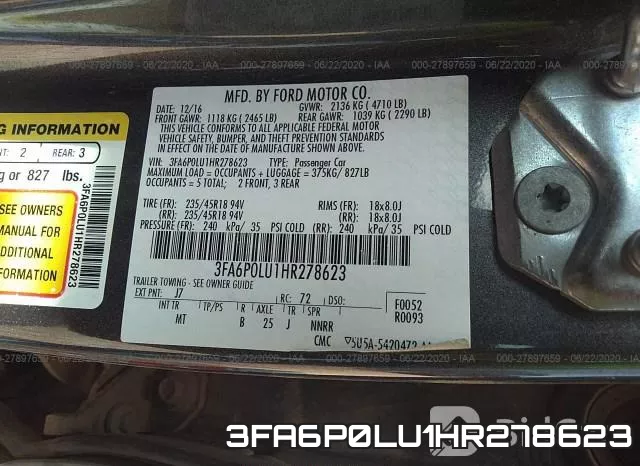 3FA6P0LU1HR278623 фото 10