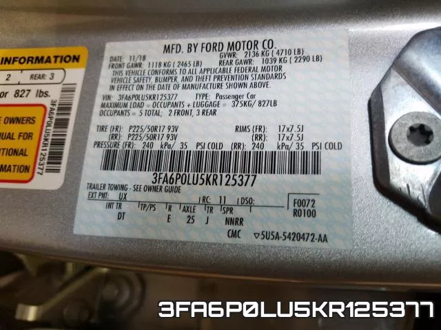 3FA6P0LU5KR125377 фото 2
