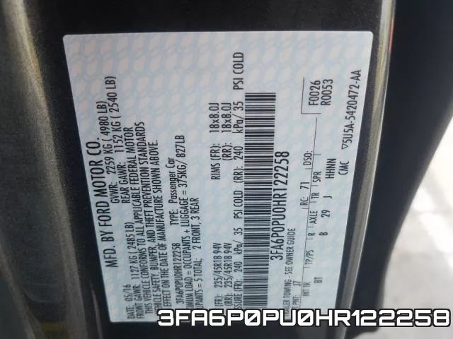 3FA6P0PU0HR122258 фото 2