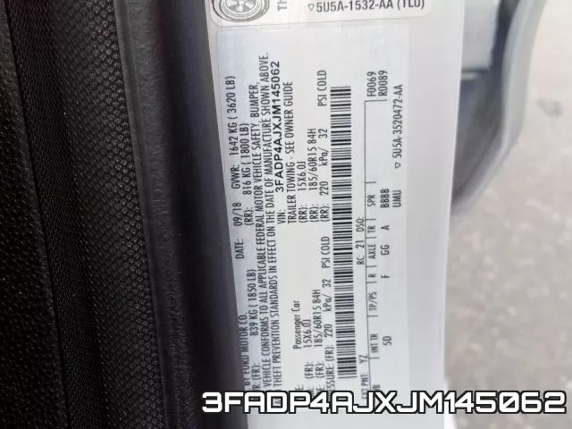 3FADP4AJXJM145062 фото 2