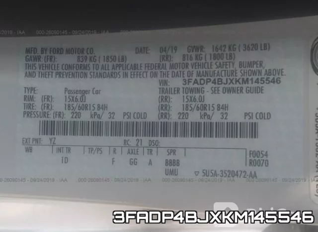 3FADP4BJXKM145546 фото 10
