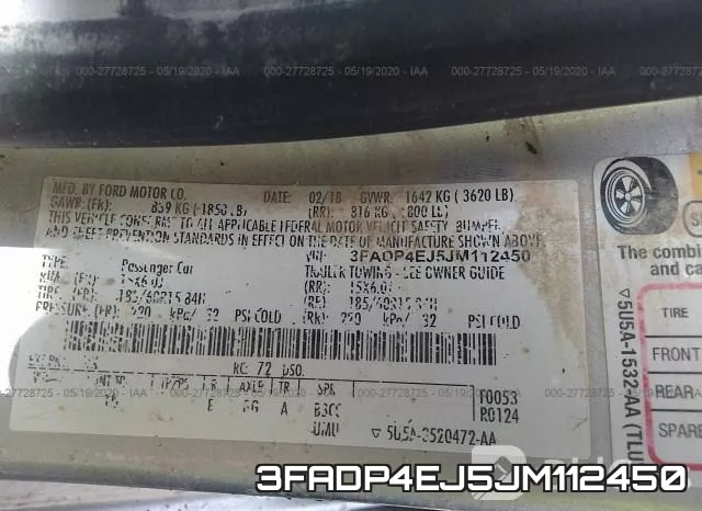 3FADP4EJ5JM112450 фото 10