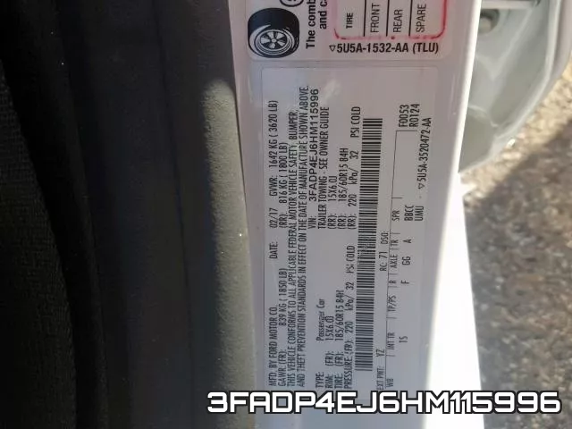 3FADP4EJ6HM115996 фото 2