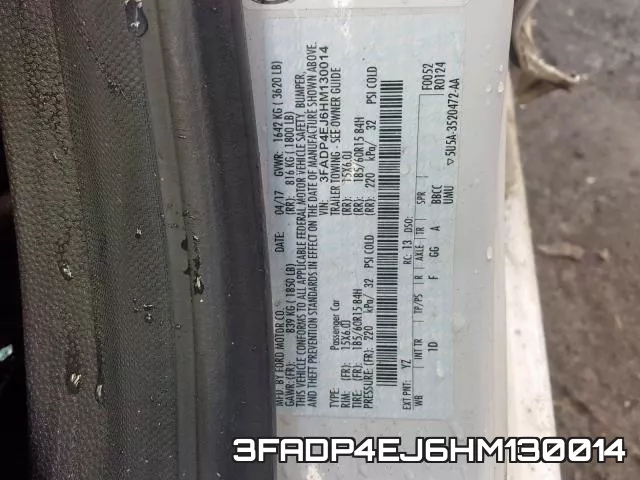 3FADP4EJ6HM130014 фото 2