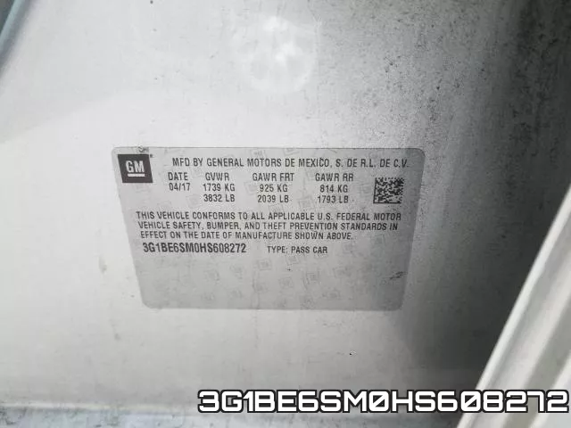 3G1BE6SM0HS608272 фото 2