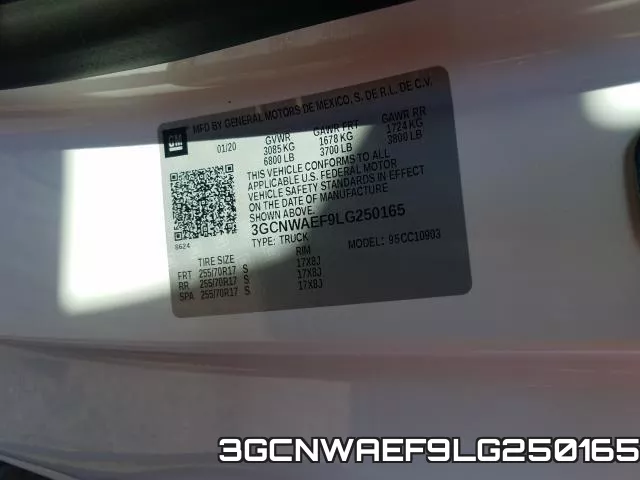 3GCNWAEF9LG250165 фото 2