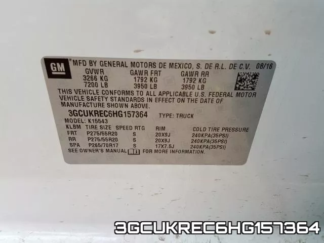 3GCUKREC6HG157364 фото 2