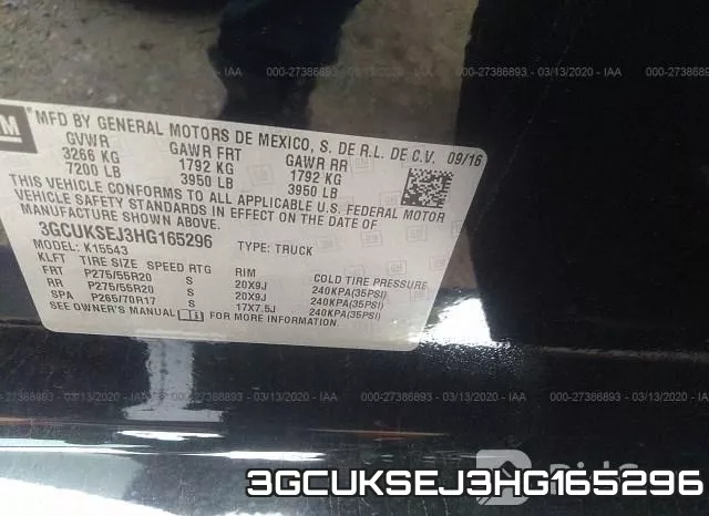 3GCUKSEJ3HG165296 фото 10
