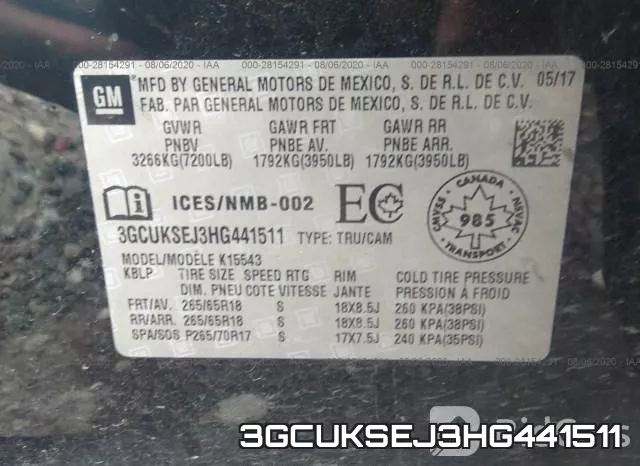 3GCUKSEJ3HG441511 фото 10