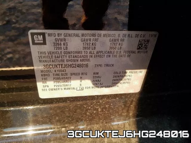 3GCUKTEJ6HG248016 фото 2