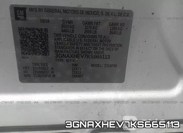3GNAXHEV7KS665113 фото 10