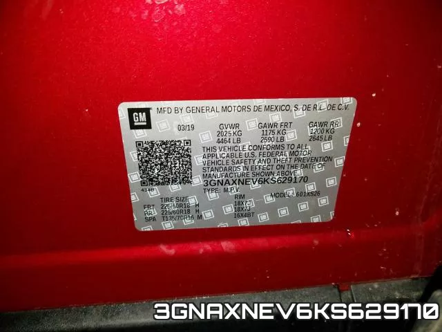 3GNAXNEV6KS629170 фото 2