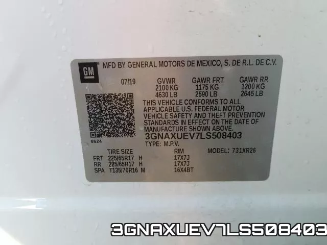 3GNAXUEV7LS508403 фото 2