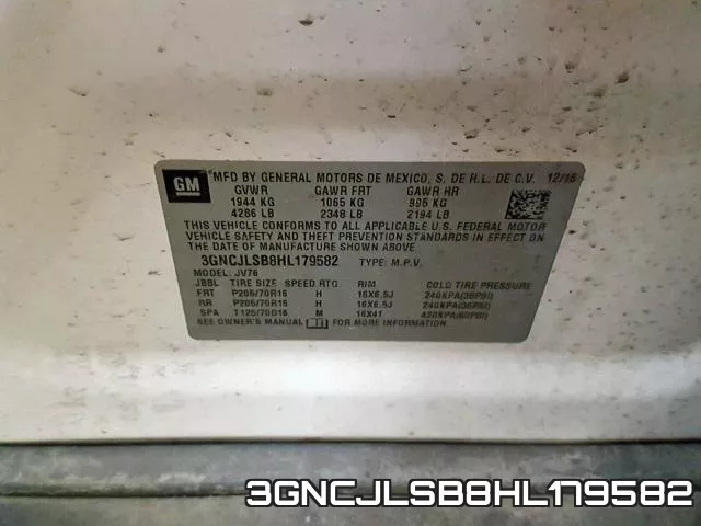 3GNCJLSB8HL179582 фото 2