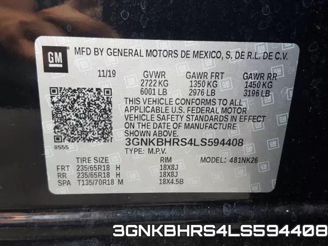 3GNKBHRS4LS594408 фото 2