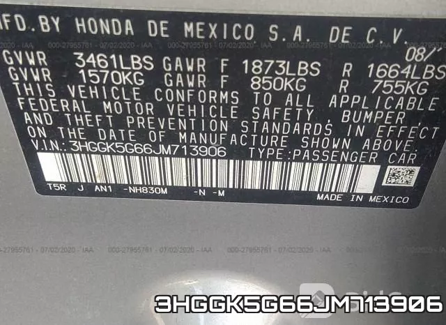 3HGGK5G66JM713906 фото 10