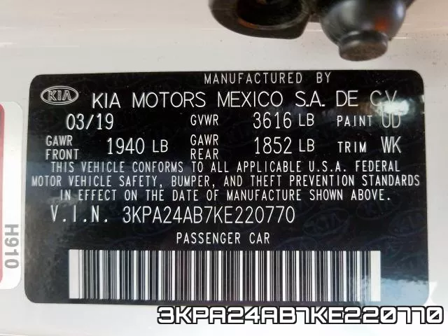 3KPA24AB7KE220770 фото 2