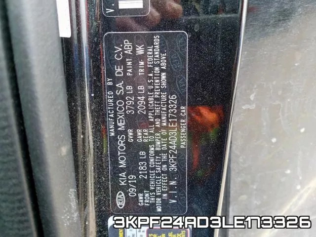 3KPF24AD3LE173326 фото 2