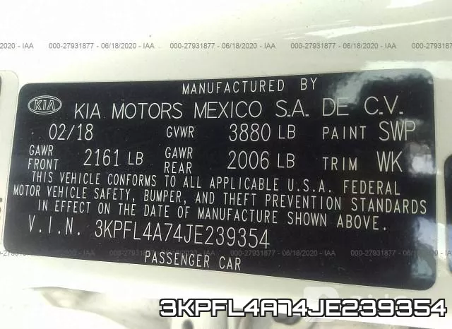 3KPFL4A74JE239354 фото 10
