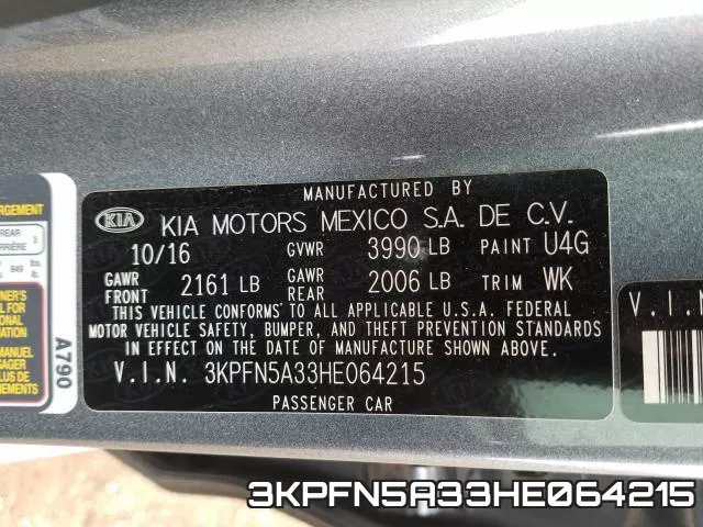 3KPFN5A33HE064215 фото 2