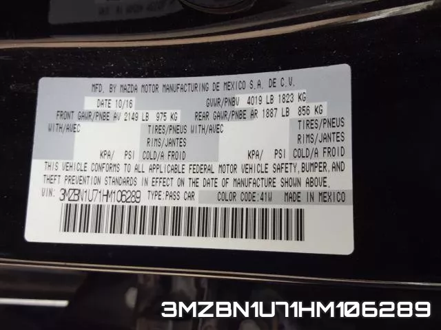 3MZBN1U71HM106289 фото 2
