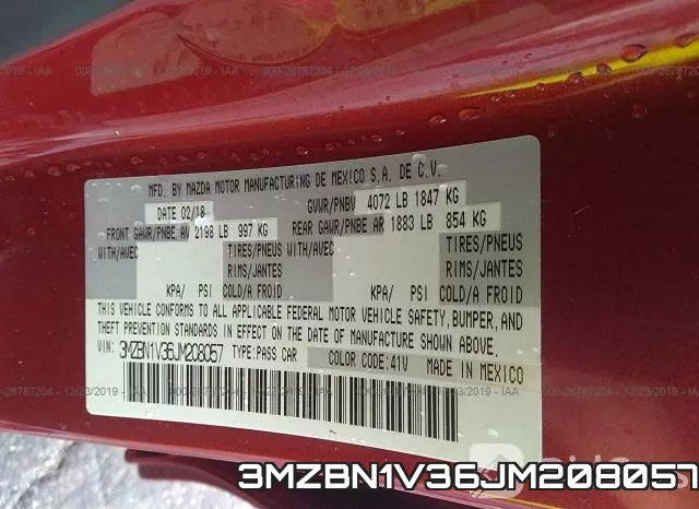 3MZBN1V36JM208057 фото 10