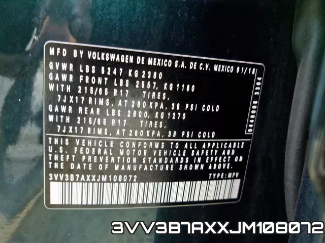 3VV3B7AXXJM108072 фото 2