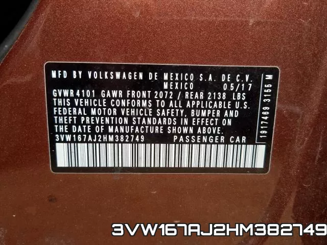 3VW167AJ2HM382749 фото 2