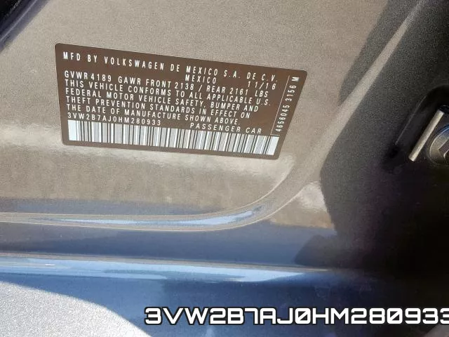 3VW2B7AJ0HM280933 фото 2
