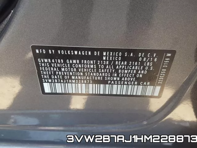 3VW2B7AJ1HM228873 фото 2