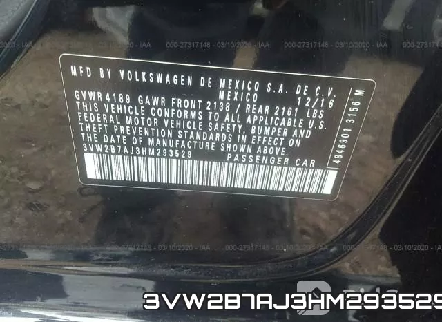 3VW2B7AJ3HM293529 фото 10