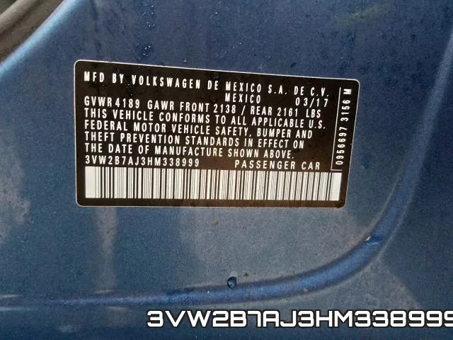 3VW2B7AJ3HM338999 фото 2