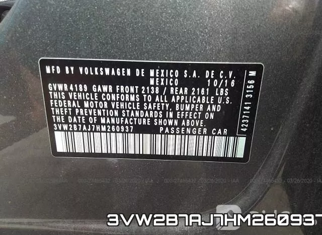 3VW2B7AJ7HM260937 фото 10