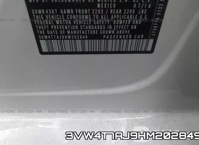 3VW4T7AJ9HM202849 фото 10