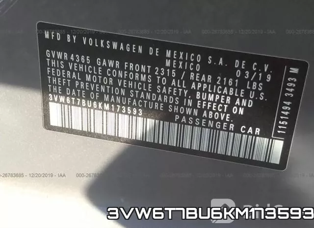 3VW6T7BU6KM173593 фото 10